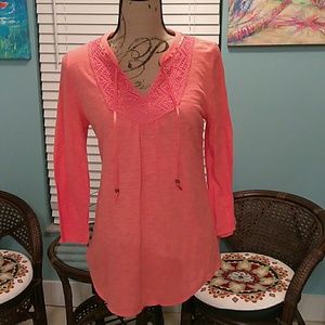 Lucky Brand orange peasant top